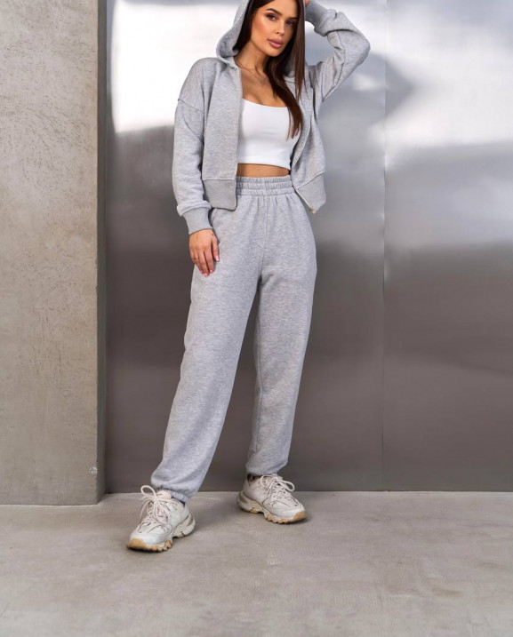 0809 спортивний костюм на блискавці з капюшоном зі штанами на резинці